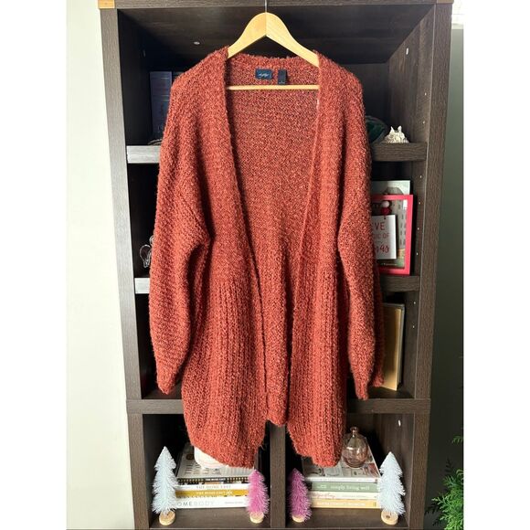 Buckle Daytrip Fuzzy Cardigan Sweater In Arabian Spice Orange Size Large - Picture 4 of 8